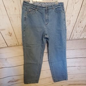 Appleseed's women's light wash high rise five pocket jeans blue 16P